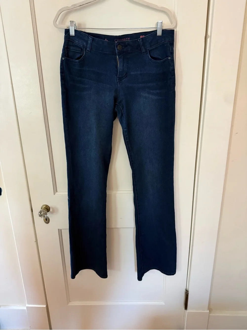 Celebrity Pink Dark Indigo Straight flare Leg Jeans